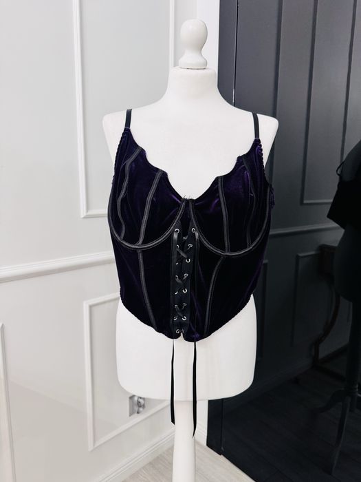 Seksowna piżama w kolorze czarno-fioletowym (gorset)