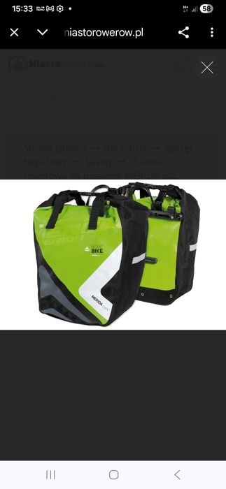 Sakwy rowerowe. Komplet