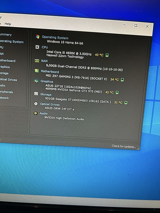 Komputer gamingowy i5 4690K / GTX 970 / 8GB RAM