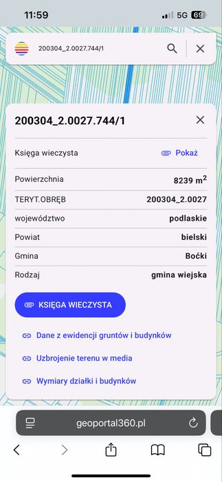 Sprzedam las  1 ha obręb Wandalin