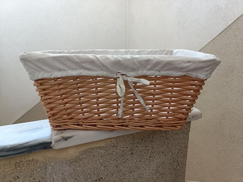 Cesto verga com forro tecido