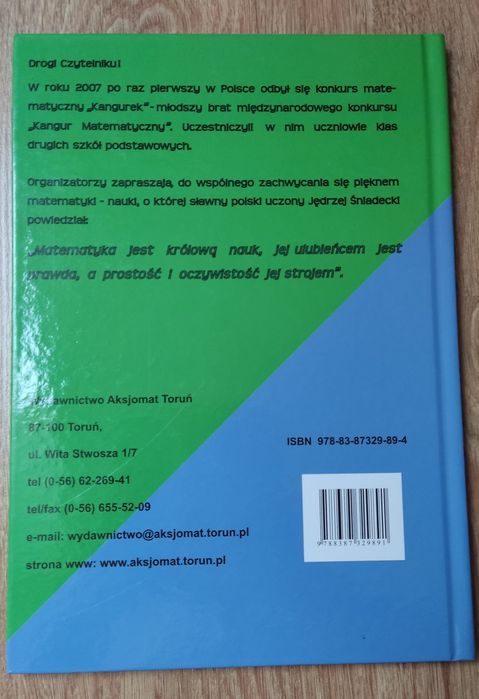 Książka matematyczne zabawy dla kangurków