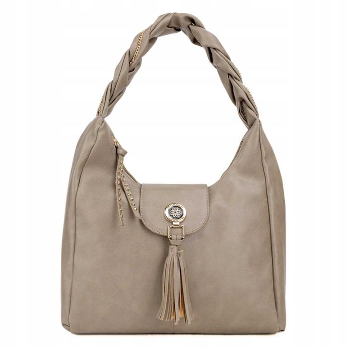 Torebka Monnari damska shopper worek A4 beżowa elegancka BAG5050