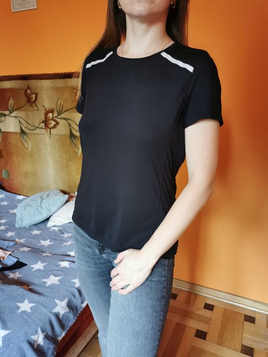 koszulka tshirt sportowa slim gym czarna