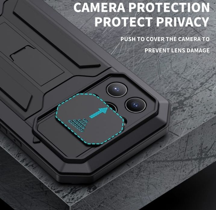 Plecki do IPhone'a 13 Pro Etui z podpórką przesuwaną osłoną obiektywu