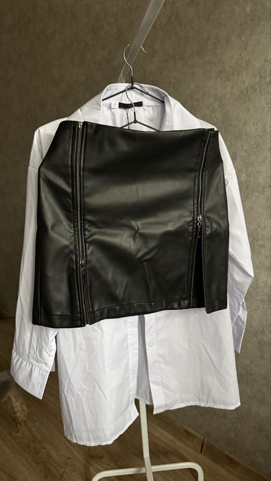 Жіночий костюм/женский костюм/рубашка/шкіряна спідниця/сорочка