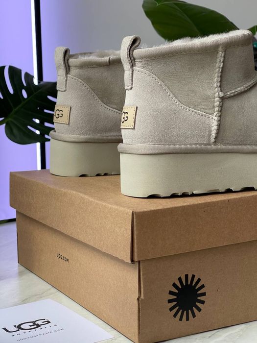 Уггі Ugg Classic Ultra Mini Platform Light Grey (36-41)