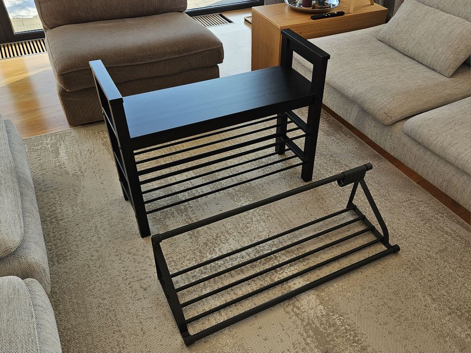 Ławka, szafka na buty Hemnes + wieszak Portis Ikea