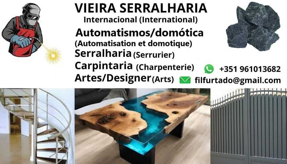 Serralharia (inox, ferro, alumínio), Carpintaria, Redes e Demótica