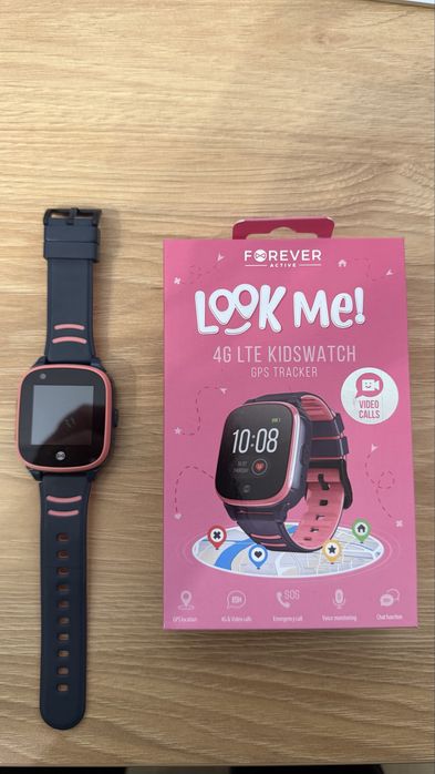 Smartwatch dzieciy Forever Look Me! 4G LTE GPS - rozowy | Kamera| SoS
