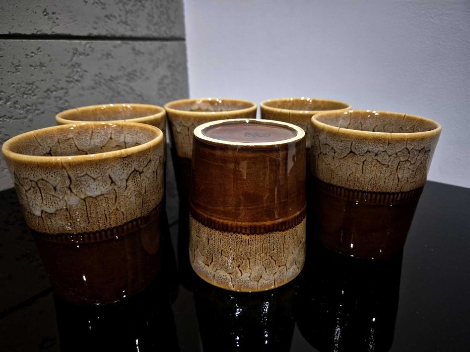 6 x kubki Chodzież ceramiczne RETRO design prezent PRL kubek