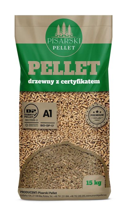 Pellet Pisarski - pellet drzewny sosnowy 100 % EKO z certyfikatem jakości A1