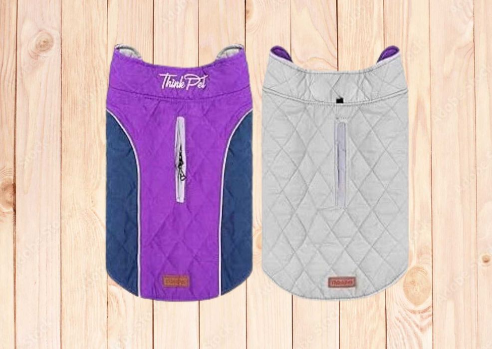 Kurtka Dla Psa Zimowa Ciepła Kamizelka Rozmiar XS Fioletowy