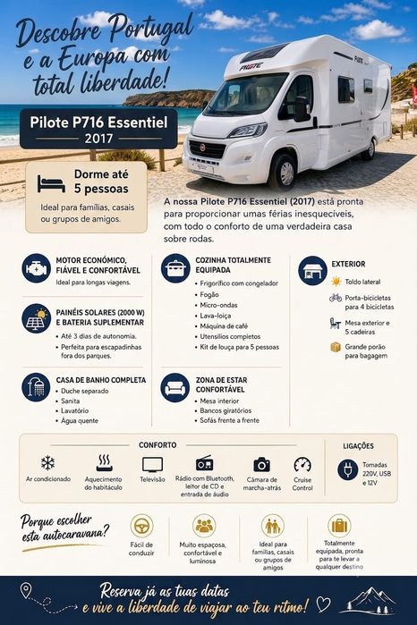 Alugo autocarvana 5 lugares