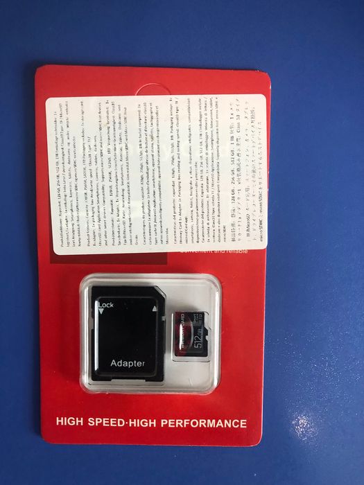 Карта памʼяті  MicroSD обʼємом 512 ГБ високошвидкісна стандарт SDHC