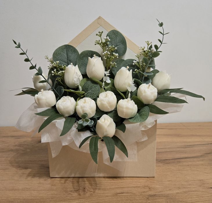 Flower box ze świec sojowych, zapach jaśmin
