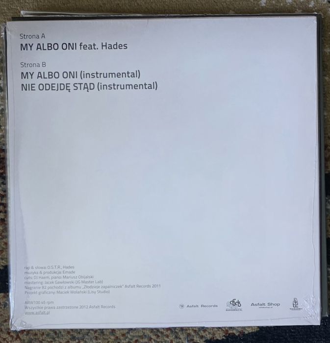 Winyl O.S.T.R. Projekt Ostry Emade My albo oni feat. Hades