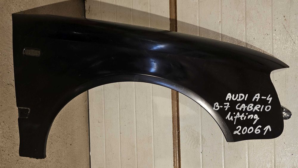 Audi A4 B7 cabrio błotnik przód przedni prawy od 2006r. lifiting
