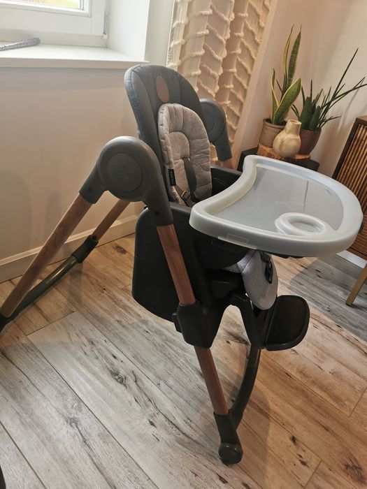 Krzesło do karmienia jedzenia Maxi-cosi minla szare beyond graphite