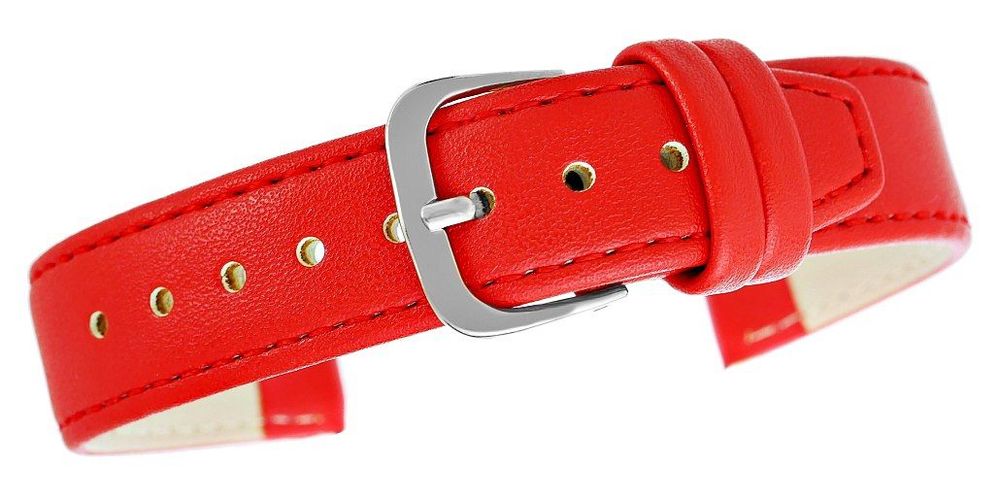 pasek do zegarka classic - skóra 18 mm 4999-18xxl-4s czerwony