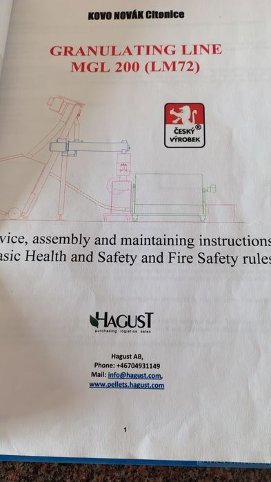 Kompletna Linia do Produkcji Pelletu KOVO NOVÁK MGL 200 (LM72)