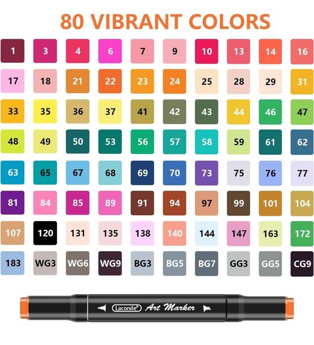 80 Marcadores ponta dupla