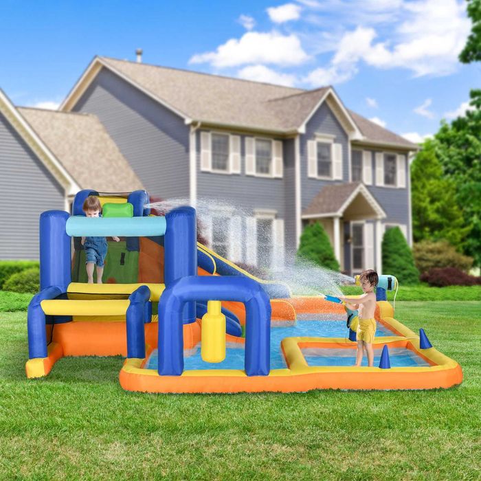 Castelo insuflável 7 em 1 com piscina e insuflador 450 W