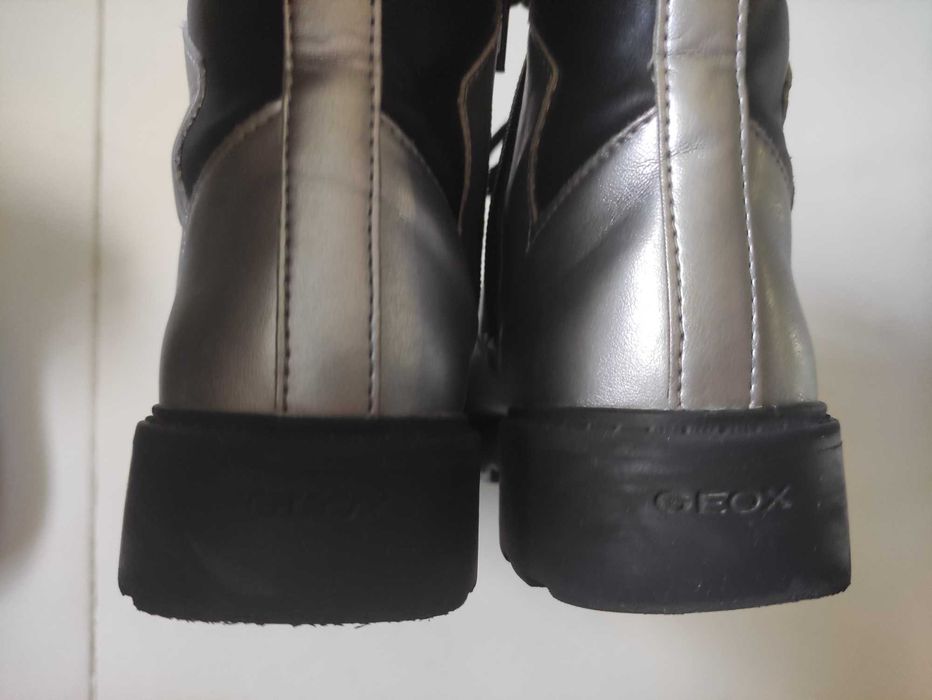 Geox Jr Casey trapery srebrne 35