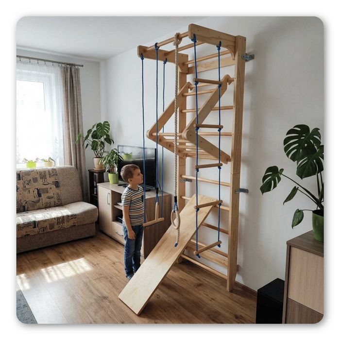 Drabinka gimnastyczna do pokoju dziecka 220 cm do 120 kg + Akcesoria GRATIS