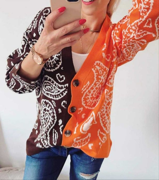 Sweter Duo pomarańczowy brąz XL-XXL