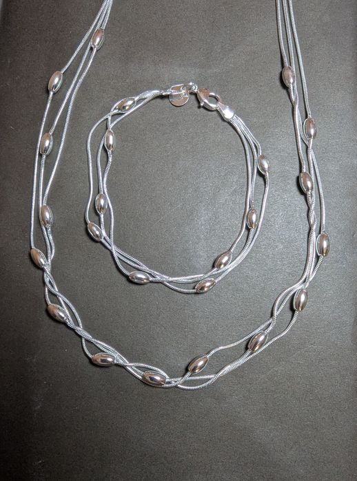 Набір срібло 925s ланцюжок браслет срібний набор серебро цепочка