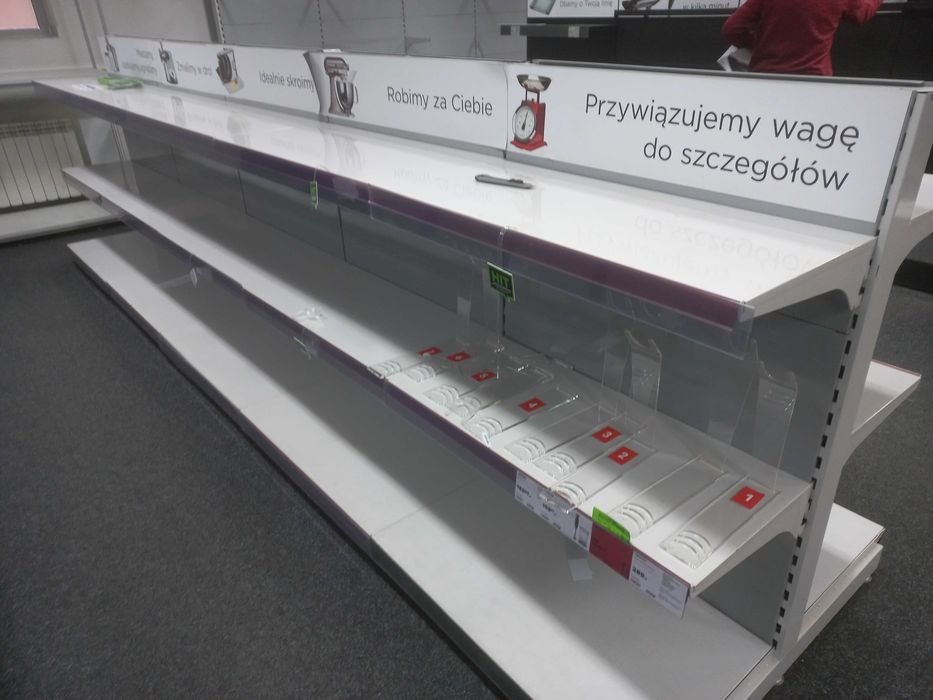 regały sklepowe szare modułowe metalowe  regał magazynowy