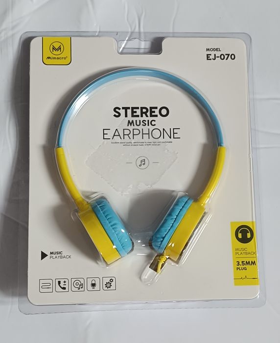 Auriculares infantis seguros com limitador de volume
