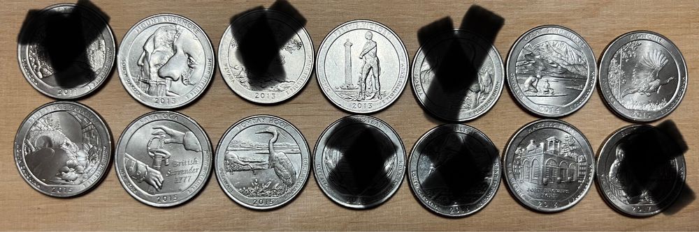 25 центів, квотери США, штати та парки