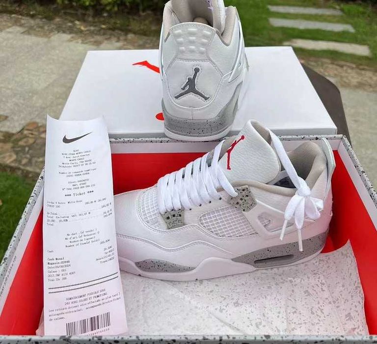 "Buty męskie Trampki" Jordan_4_Retro_White_Oreo R.45