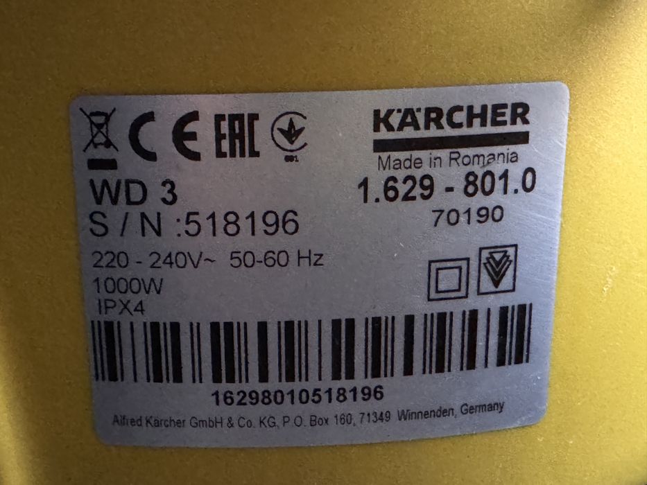 Odkurzacz Karcher WD3 na sucho i mokro