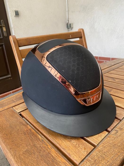 Kask jeździecki STAR LADY CHROME KASK - czarny/różowe złoto