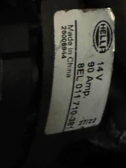 Alternador HELLA  para VW e Nercedes, como novo - 1000km