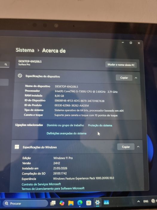 Portatil Microsoft surface pro - i5 7300U |  256 GB SSD | 8GB RAM | office 2021 |