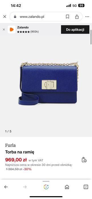 Furla Torebka Granatowa