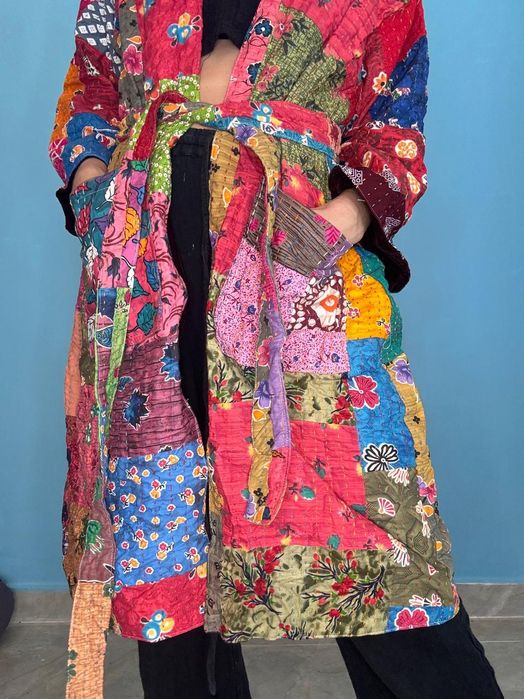 Płaszcz narzutka Patchwork z Indii