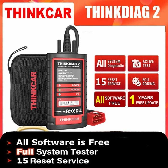 Máq. Diagnóstico Auto  ThinkDiag 2 Funciona com App no Smartfone