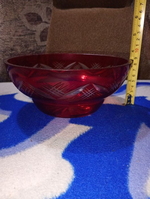 Ваза Богемское стекло.  Солатник,фрутовница,конфетница.Чехословакия