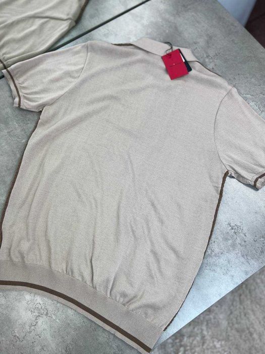 Мужская коричневая футболка Kiton футболка поло с вышивкой Китон f698