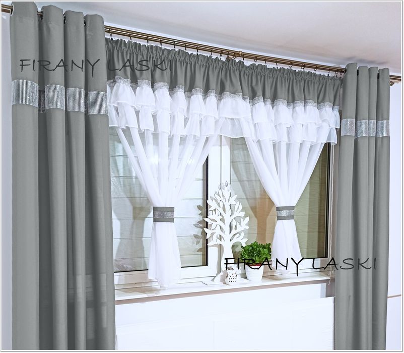 Firana 400x150 firanki gotowe falbanki cyrkonie