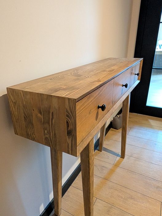 Konsola drewniana - lite drewno, handmade, unikalna, stolarz