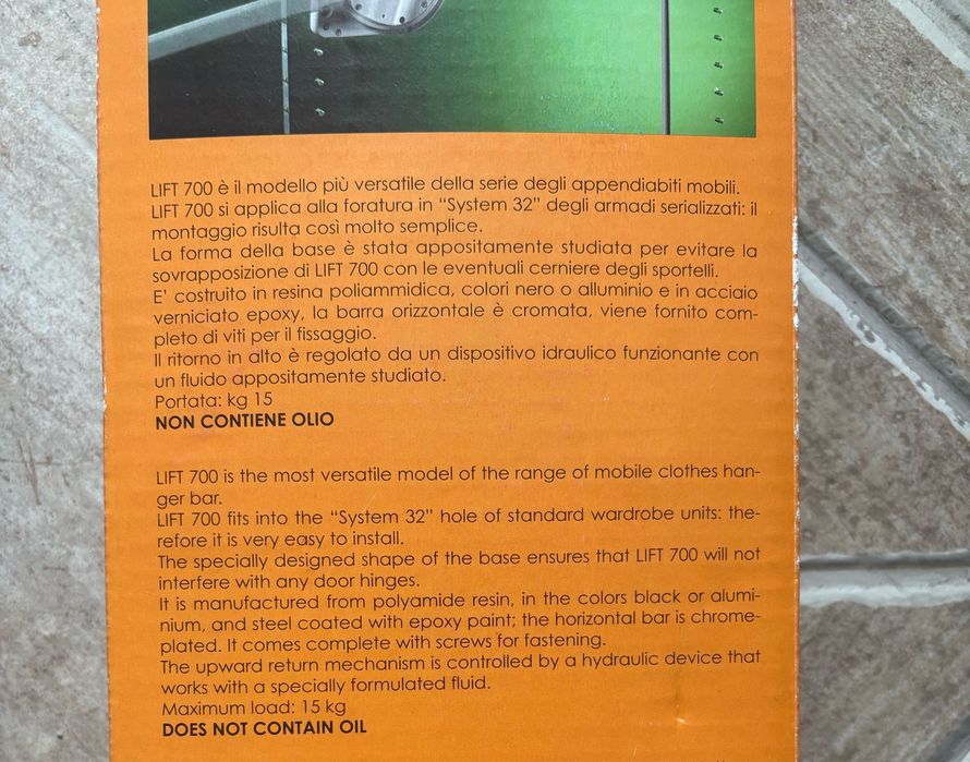 Pantograf nowy Ambos Life 700 do szafy