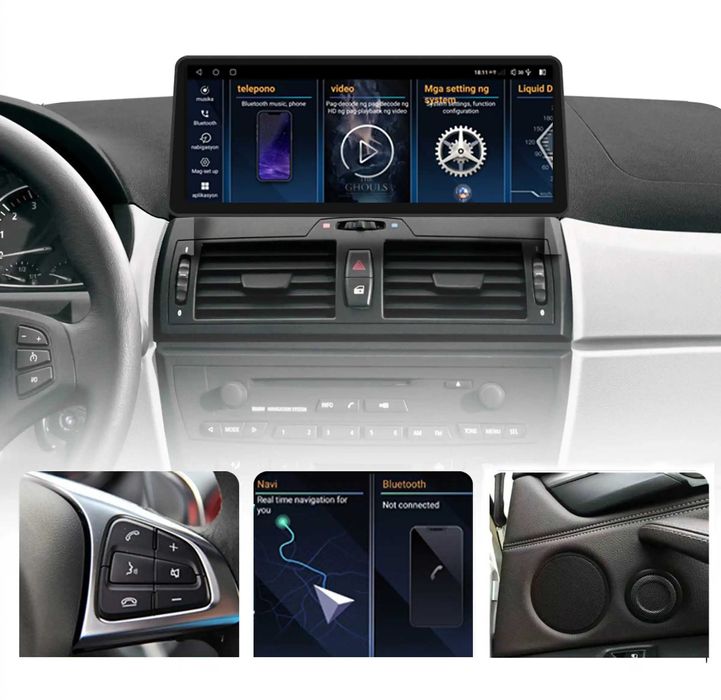 CarPlay Radio DAB+ Android GPS WiFi 4G MP3 MP4 USB BMW E83 X3 12,3 cal