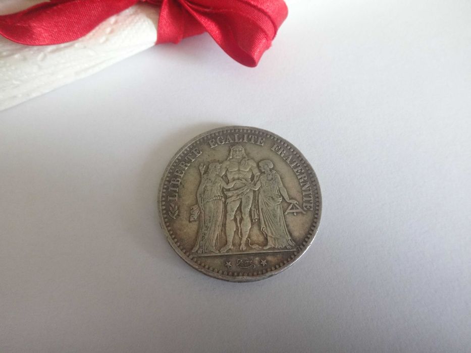Srebrna moneta 5 franków Herkules 1874