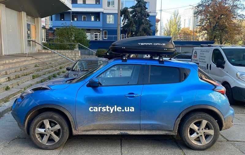 Автобокс на крышу дах Terra Drive 320 літрів сірий чорний матові 134х80х36 см нові уцінка пластик правосторонні Терра Драйв внутр 127x80x36 гарантія